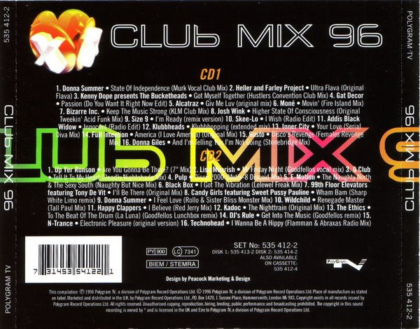 Various - Club Mix 96 - Used CD image 2