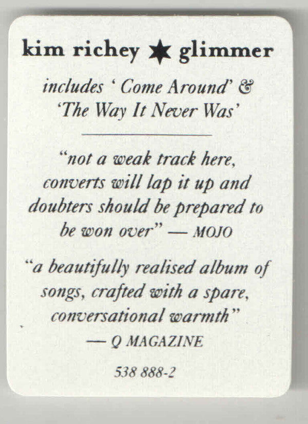Kim Richey - Glimmer - Used CD image 2