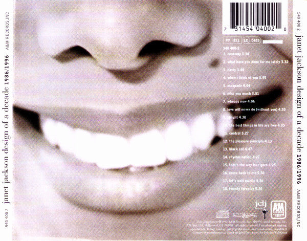 Janet Jackson - Design Of A Decade 1986/1996 - Used CD image 2