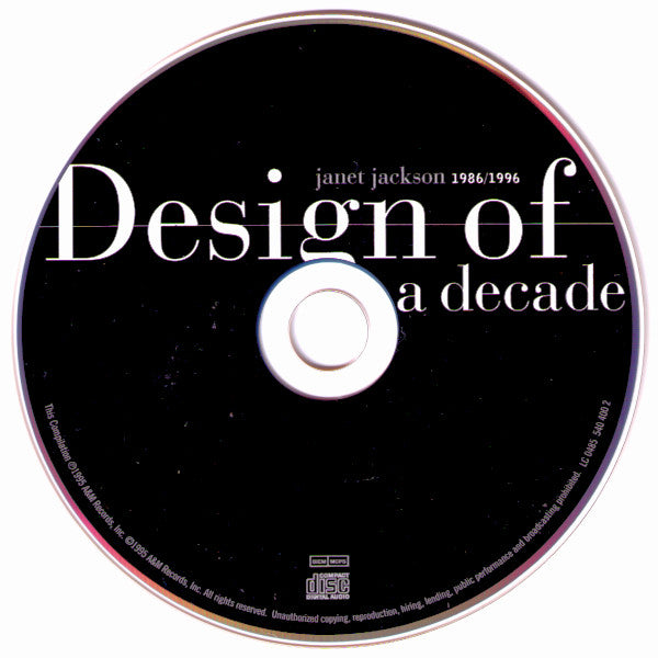 Janet Jackson - Design Of A Decade 1986/1996 - Used CD image 3