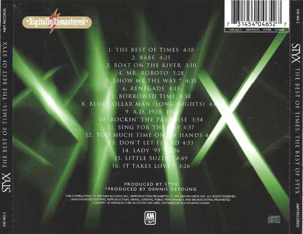 Styx - Best Of Times: The Best Of - CD image 5