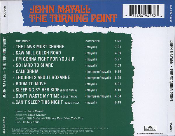 John Mayall - Turning Point - CD image 3
