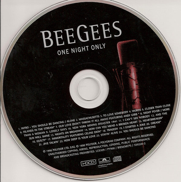 Bee Gees - One Night Only - CD image 1