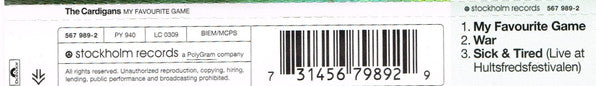Cardigans - My Favourite Game - Used CD image 3