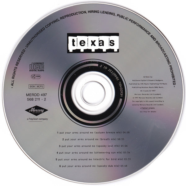 Texas - Put Your Arms Around Me - Used CD image 3
