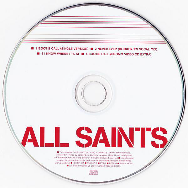 All Saints - Bootie Call - Used CD image 3