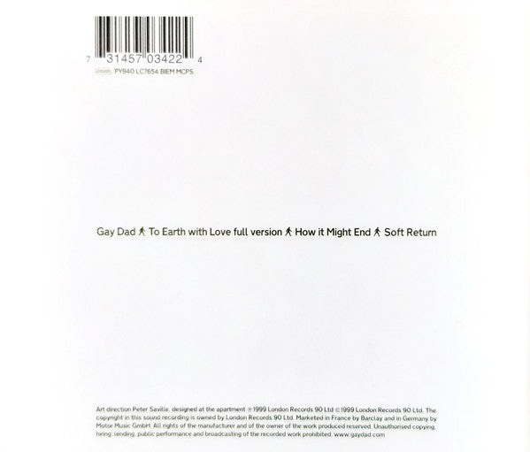 Gay Dad - To Earth With Love - Used CD image 2