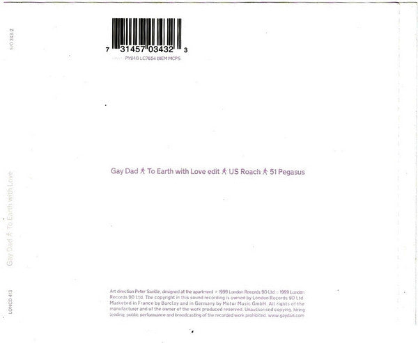 Gay Dad - To Earth With Love - Used CD image 2