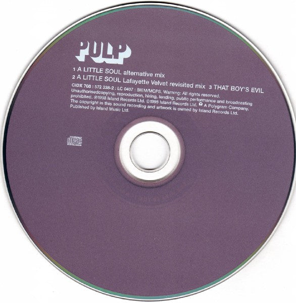 Pulp - A Little Soul - Used CD image 3