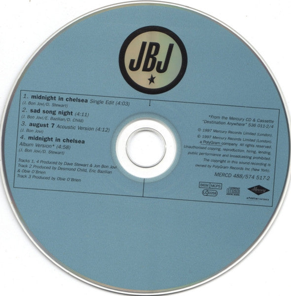 Jon Bon Jovi - Midnight In Chelsea - Used CD image 10