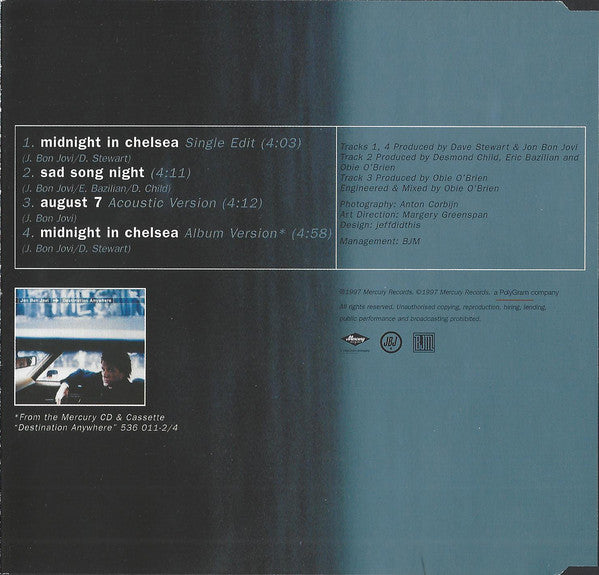 Jon Bon Jovi - Midnight In Chelsea - Used CD image 2
