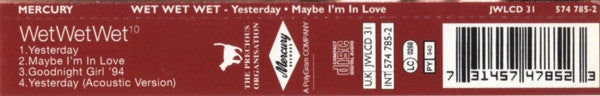 Wet Wet Wet - Yesterday / Maybe I'm In Love - Used CD image 3