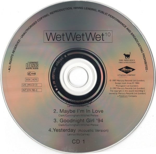 Wet Wet Wet - Yesterday / Maybe I'm In Love - Used CD image 4