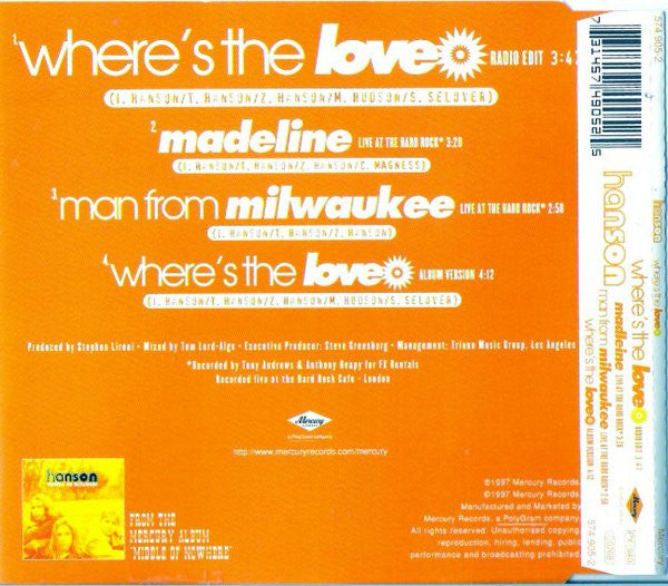 Hanson - Where's The Love - Used CD image 4