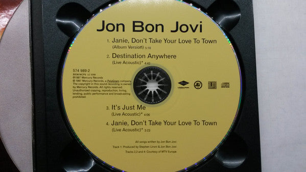 Jon Bon Jovi - Janie, Don't Take Your Love To Town - Used CD image 5
