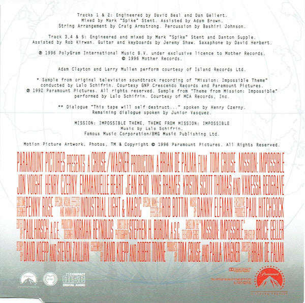 Adam Clayton - me From Mission: Impossible - Used CD image 3