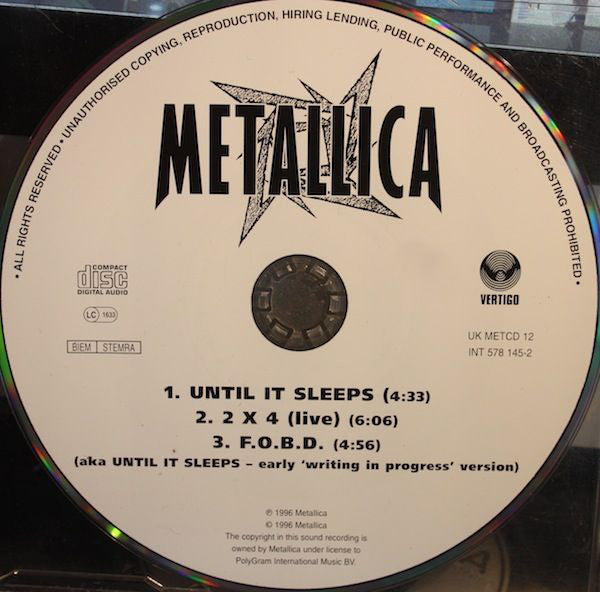 Metallica - Until It Sleeps - Used CD image 4