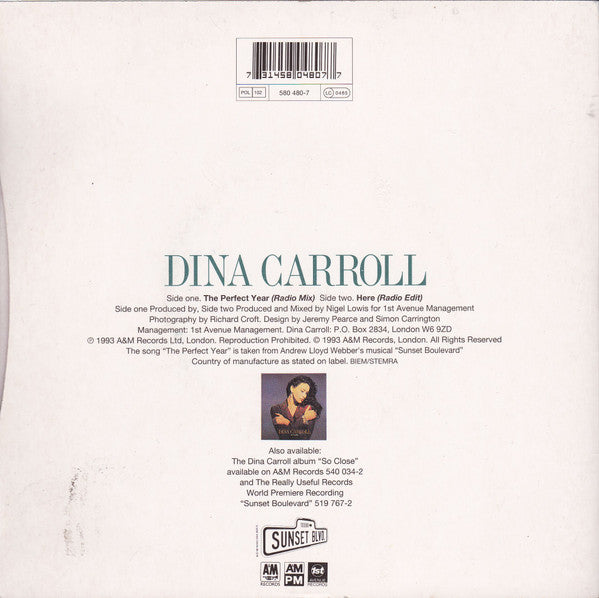 Dina Carroll - Perfect Year - Used Vinyl Record 7" image 2