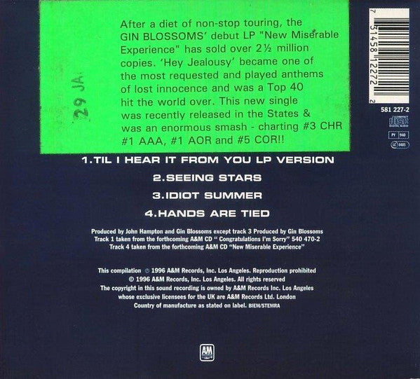 Gin Blossoms - Til I Hear It From You - Used CD image 3