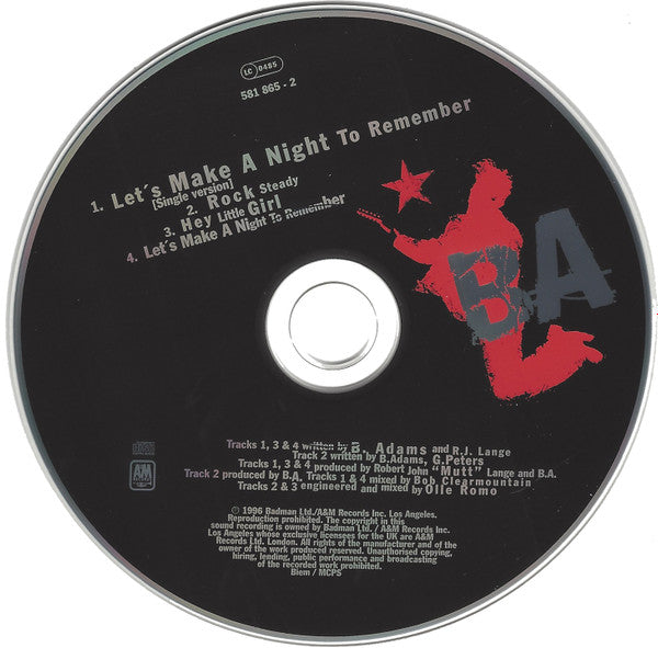 Bryan Adams - Let's Make A Night To Remember - Used CD image 8
