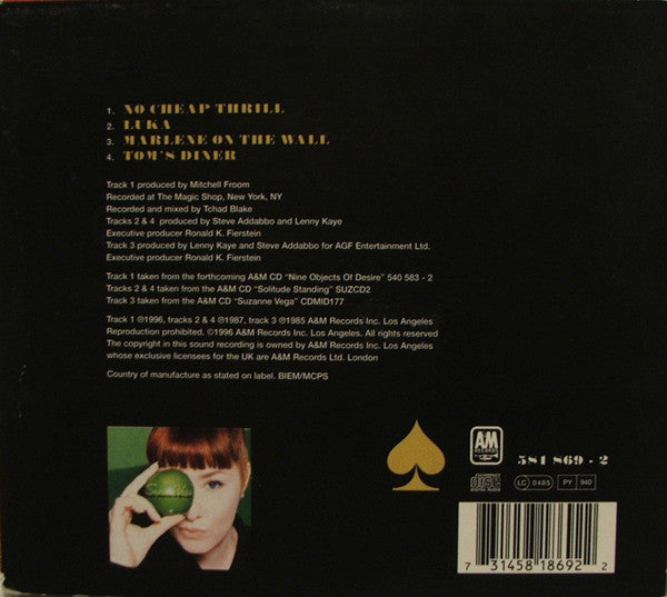 Suzanne Vega - No Cheap Thrill - Used CD image 6