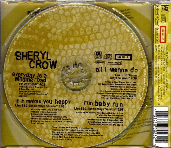 Sheryl Crow - Everyday Is A Winding Road - Used CD image 3