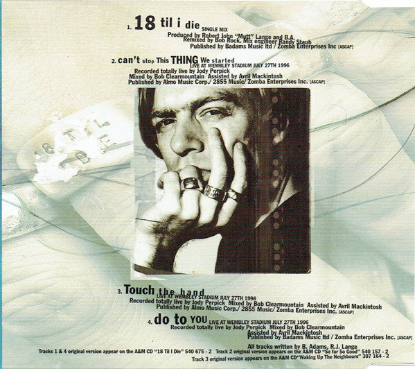 Bryan Adams - 18 Til I Die - Used CD image 2