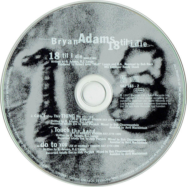 Bryan Adams - 18 Til I Die - Used CD image 6