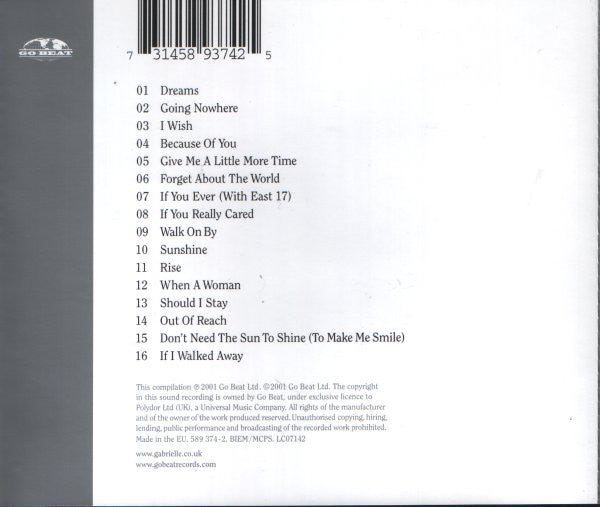 Gabrielle - Dreams Can Come True - Greatest Hits Vol 1 - Used CD image 8