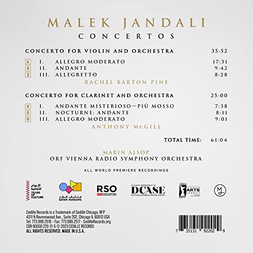 ANTHONY MCGILL; RACH - MALEK JANDALI CONCERTOS - CD image 2
