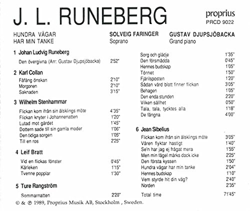 FARINGER - RUNEBERG SONGS - CD image 2