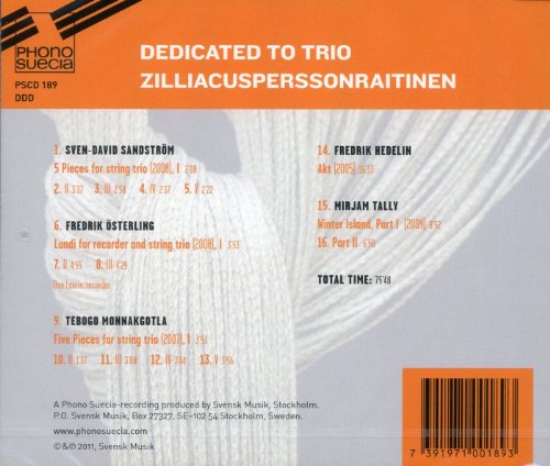 Straktrion Zilliacus - Dedicated To Trio ZilliacusPerssonRaitinen - CD image 2