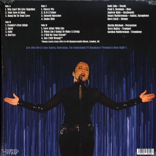 SADE - Live 1984-09-21 Ahoy Hallen. Rotterdam - Vinyl Record image 3