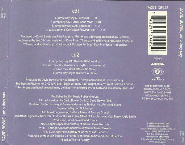 David Bowie - Jump They Say - Used CD image 7