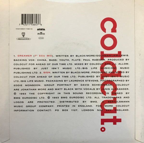 Coldcut - Dreamer - Used Vinyl Record 7" image 2