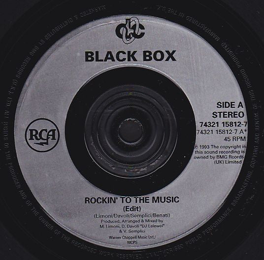Black Box - Rockin' To The Music - Used Vinyl Record 7" image 3