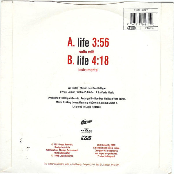 Haddaway - Life - Used Vinyl Record 7" image 2