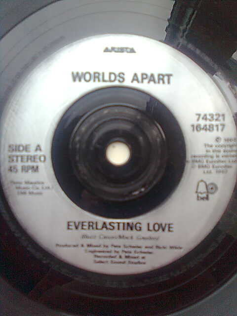 Worlds Apart - Everlasting Love - Used Vinyl Record 7" image 2