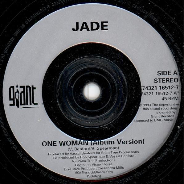 Jade - One Woman - Used Vinyl Record 7" image 3