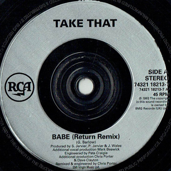 Take That - Babe - Used Vinyl Record 7" image 5