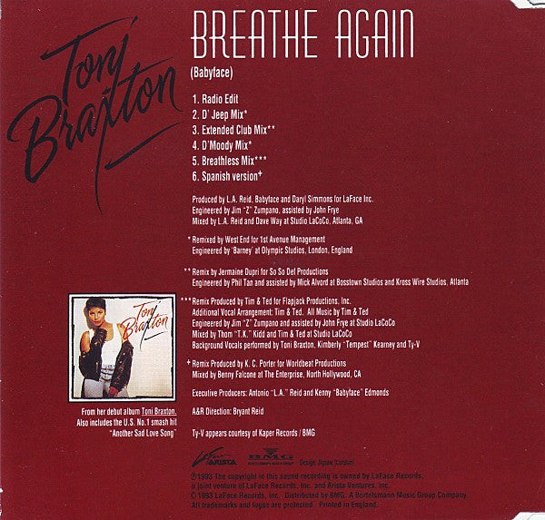 Toni Braxton - Breathe Again - Used CD image 4