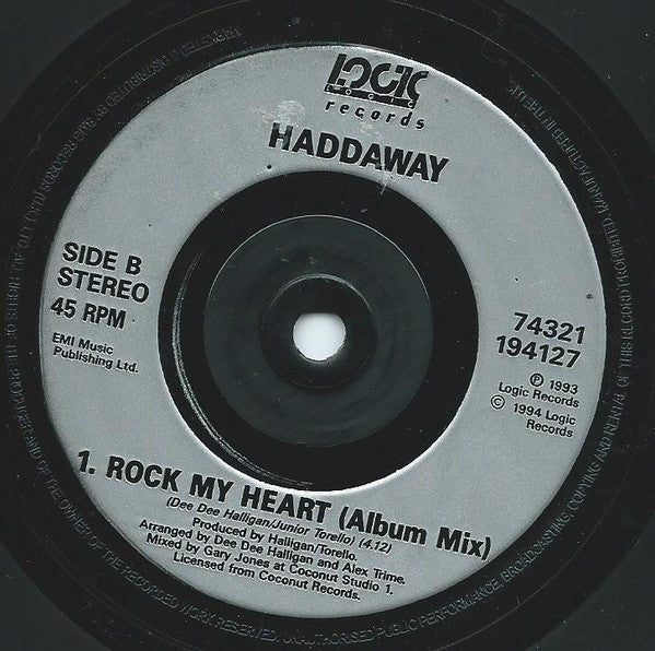Haddaway - Rock My Heart - Used Vinyl Record 7" image 8