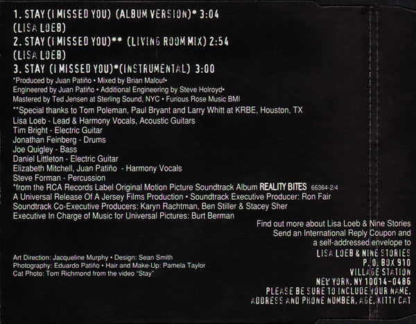 Lisa Loeb & Nine Sto - Stay (I Missed You) - Used CD image 2