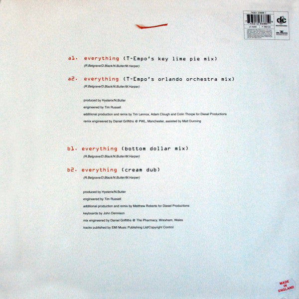 Hysterix - Everything - Used Vinyl Record 12" image 2
