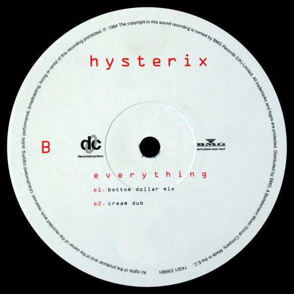 Hysterix - Everything - Used Vinyl Record 12" image 4