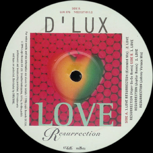 D'Lux - Love Resurrection - Used Vinyl Record 12" image 2