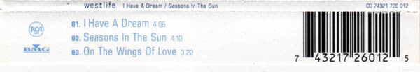 Westlife - I Have A Dream / Seasons In The Sun - Used CD image 3