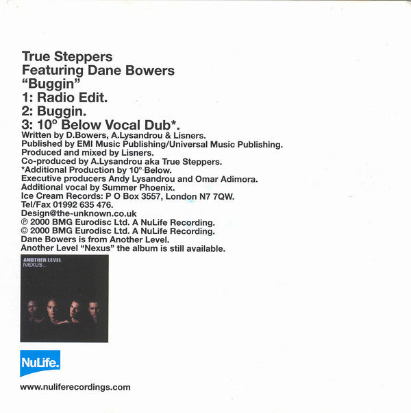 True Steppers - Buggin - Used CD image 2