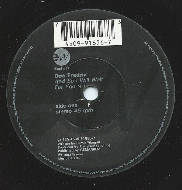 Dee Fredrix - And So I Will Wait For You - Used Vinyl Record 7" image 3
