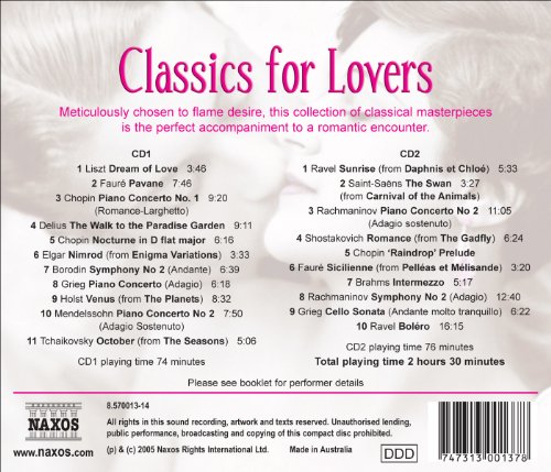 VARIOUS - CLASSICS FOR LOVERS - CD image 2